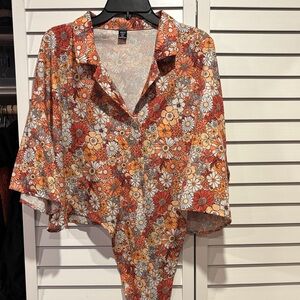 Floral Button-Up Blouse